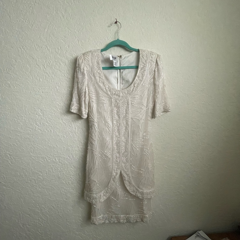 1980s beaded silk dress
